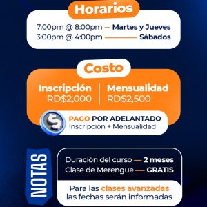 Flyer de clases de bachata de Master Dance